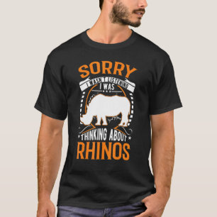 T-shirt Je n'écoutais pas que je pensais aux rhinocéros