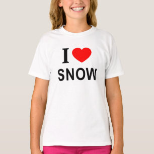 T-SHIRT JE ❤️ NEIGE J'AIME LA NEIGE JE COEUR LA NEIGE