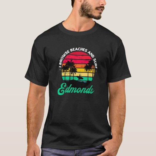 T-shirt Je Parcoure Les Plages Et Surf Edmonds Surfing Was (Devant)
