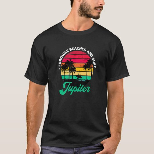T-shirt Je Parcoure Les Plages Et Surf Jupiter Surfing Flo (Devant)