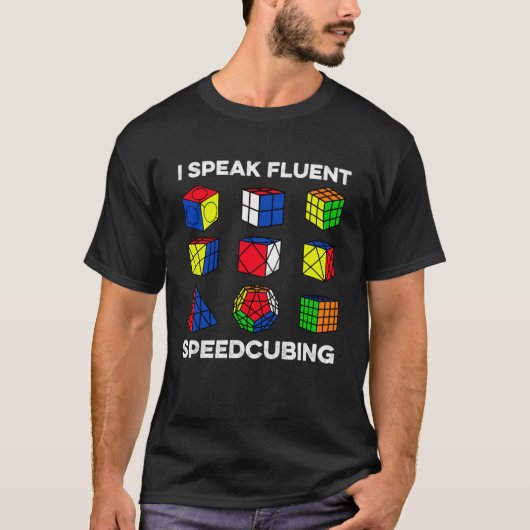 T-shirt Je Parle Fluent Speedcubing Concurrentiel Speed Cu (Devant)