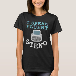 T-shirt Je parle Fluent Steno Stenographer Court Reporter