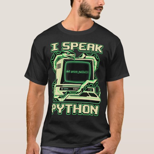 T-shirt Je parle Python Software (Devant)