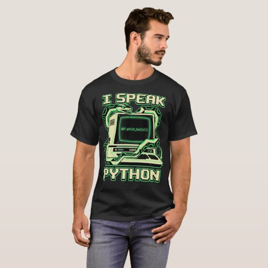 T-shirt Je parle Python Software (Devant entier)