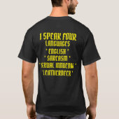 T-SHIRT JE PARLE QUATRE LANGUES (Dos)