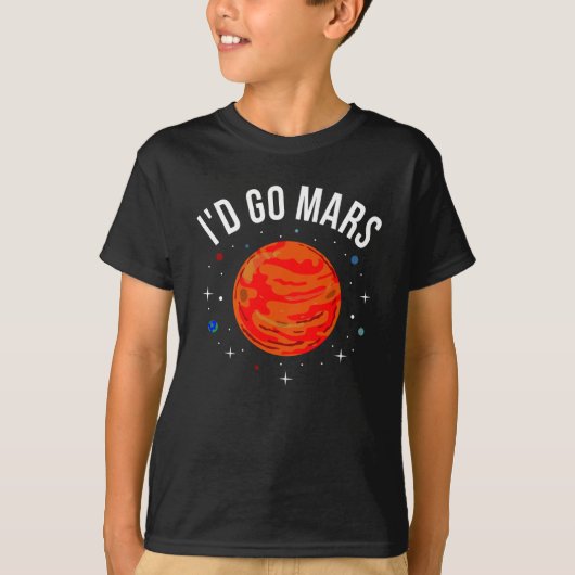 T-shirt Je partirais sur Mars drôle Astronaut NASA Space T (Devant)