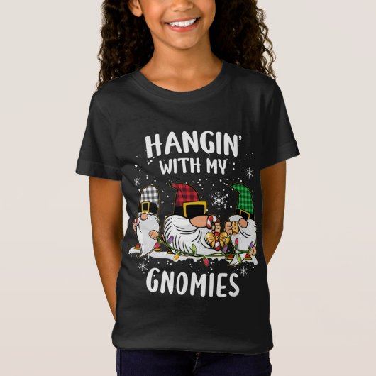 T-Shirt Je Passe Avec Mes Gnomies Trois Gnomes Noël Buf (Devant)