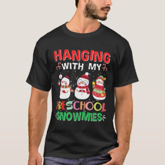 T-shirt Je Passe Avec Mon Préscolaire Snowmies Enseignant 