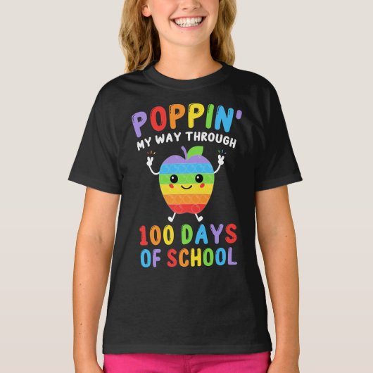 T-shirt Je Passe Mon Chemin À Travers 100 Jours D'École Dr (Devant)