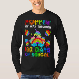 T-shirt Je Passe Mon Chemin À Travers 100 Jours D'École Po