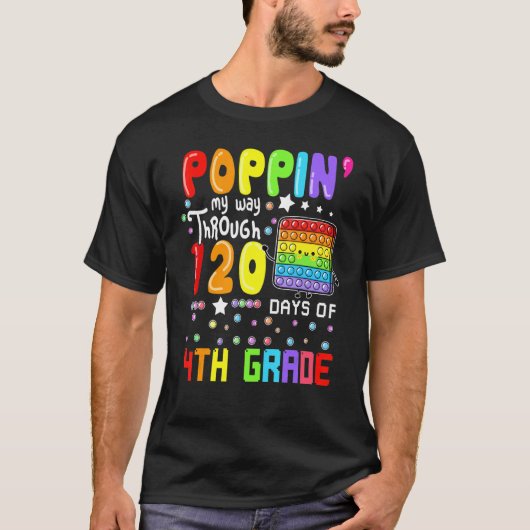 T-shirt Je Passe Mon Chemin À Travers 120 Jours De 4E Clas (Devant)