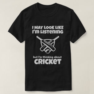 T-shirt Je Pensais À Cricket Sport Ball Jeu