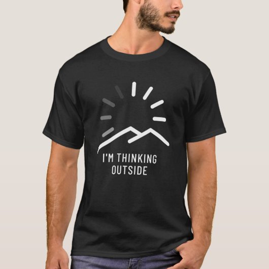 T-shirt Je pense à l'extérieur de Funny Minimalist (Devant)