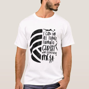T-shirt Je Peux Faire Des Choses Par Christ Volleyball Chr