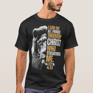 T-shirt Je peux faire toutes choses par Christ Lion Foi Ch