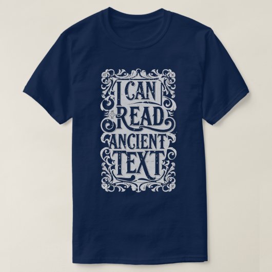 T-shirt Je Peux Lire L'Ancien Texte Mignonne Écriture Blan (Design devant)