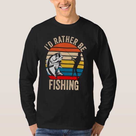 T-shirt Je Plais Être Pêche - Poisson Extérieur Couché De  (Devant)