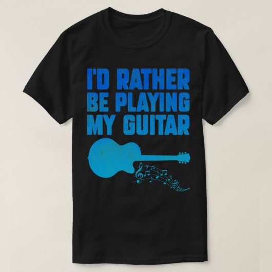 T-shirt Je Plais Plutôt Jouer Ma Guitare Funny Guitare 2 (Design devant)
