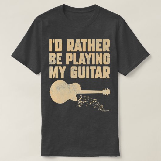 T-shirt Je Plais Plutôt Jouer Ma Guitare Funny Guitare 3 (Design devant)