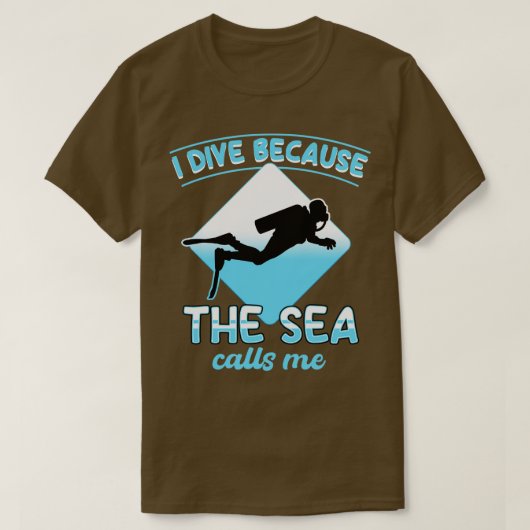 T-shirt Je Plonge Parce Que La Mer M'Appelle (Design devant)