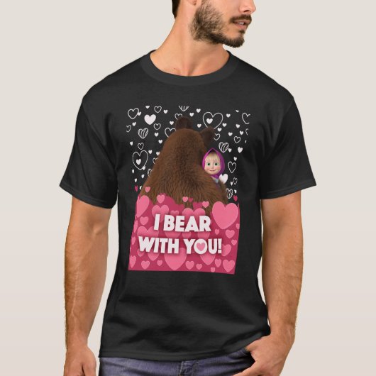 T-shirt Je porte avec toi Masha et l'Ours (Devant)