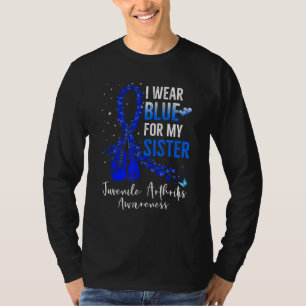 T-shirt Je Porte Bleu Pour Ma Soeur Arthrite Juvénile Bleu