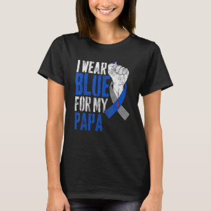 T-shirt Je Porte Bleu Pour Mon Papa Ruban de Sensibilisati