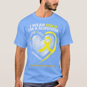 T-shirt Je porte de l'or Je suis un survivant Enfants Canc