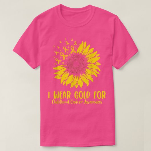 T-shirt Je Porte De L'Or Pour L'Enfance Cancer Sensibilisa (Design devant)