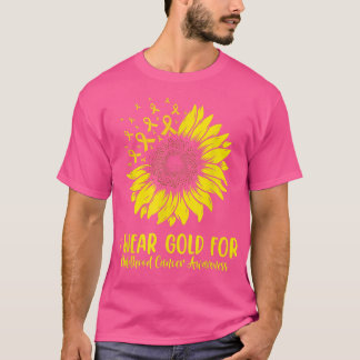 T-shirt Je Porte De L'Or Pour L'Enfance Cancer Sensibilisa