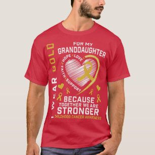 T-shirt Je Porte De L'Or Pour Ma Petite-Fille Cancer De L'