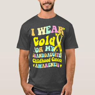 T-shirt Je Porte De L'Or Pour Ma Petite-Fille Cancer De L'