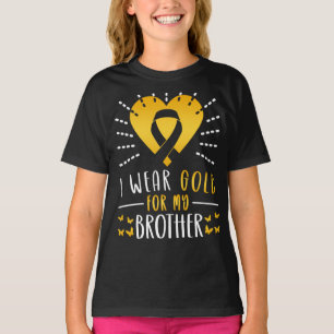 T-shirt Je Porte De L'Or Pour Mon Coeur Frère