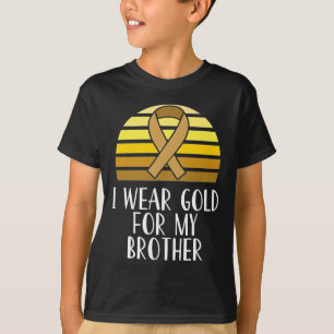 T-shirt Je porte de l'or pour mon frère Lauréat du cancer 