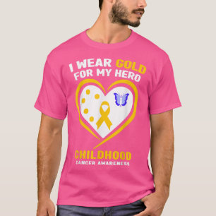 T-shirt Je Porte De L'Or Pour Mon Héros Sensibilisation Au