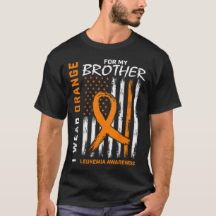 T-shirt Je Porte De L'Orange Pour Brother Leukemia Sensibi