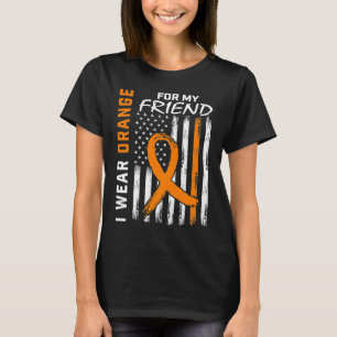 T-shirt Je Porte De L'Orange Pour Mon Ami Leucémie Sensibi