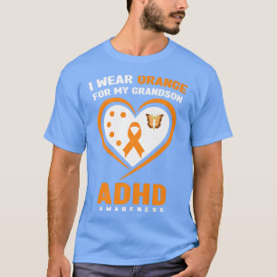 T-shirt Je Porte De L'Orange Pour Mon Grand-Fils TDAH Prem
