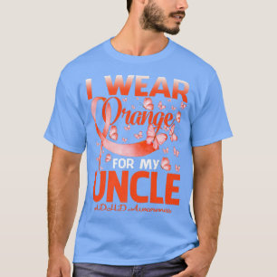 T-shirt Je Porte De L'Orange Pour Mon Oncle TDAH Bouton De