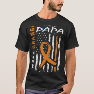 T-shirt Je Porte De L'Orange Pour Mon Papa Leucémie Cancer
