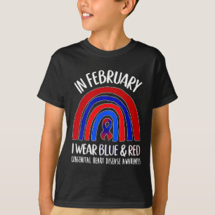 T-shirt Je Porte Des Maladies Cardiaques Congénitales Bleu