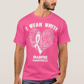 T-shirt Je Porte Du Blanc Pour La Sensibilisation Au Diabè