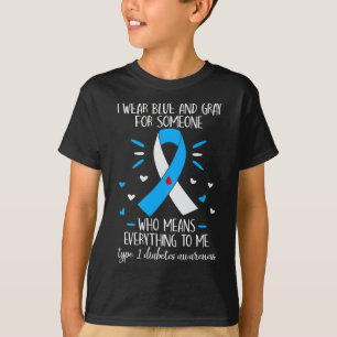 T-shirt Je Porte Du Bleu Et Du Gris Type 1 Sensibilisation