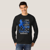 T-shirt Je Porte Du Bleu Pour Fils En Droit Sensibilisatio (Devant entier)