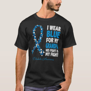 T-shirt Je Porte Du Bleu Pour Grand-Mère Son Combat Est Mo