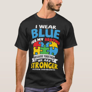 T-shirt Je Porte Du Bleu Pour La Famille De Sensibilisatio