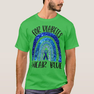 T-shirt Je Porte Du Bleu Pour La Sensibilisation Au Diabèt