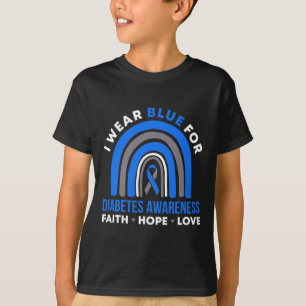 T-shirt Je porte du bleu pour la sensibilisation au diabèt