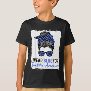 T-shirt Je Porte Du Bleu Pour La Sensibilisation Au Diabèt