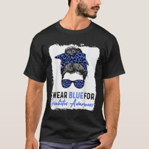 T-shirt Je Porte Du Bleu Pour La Sensibilisation Au Diabèt
